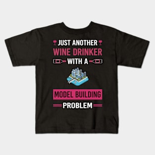 Wine Drinker Model Building Builder Kids T-Shirt